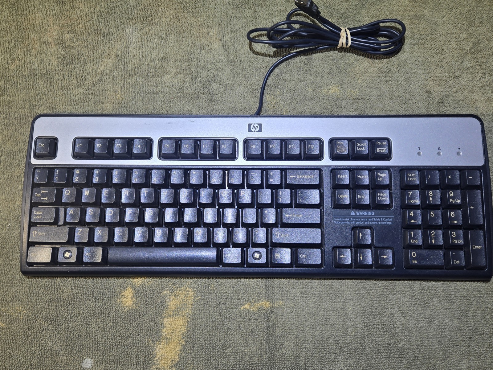 HP KU-0316 Desktop Keyboard 104-Key Wired USB Standard Model 435382-001 Used 