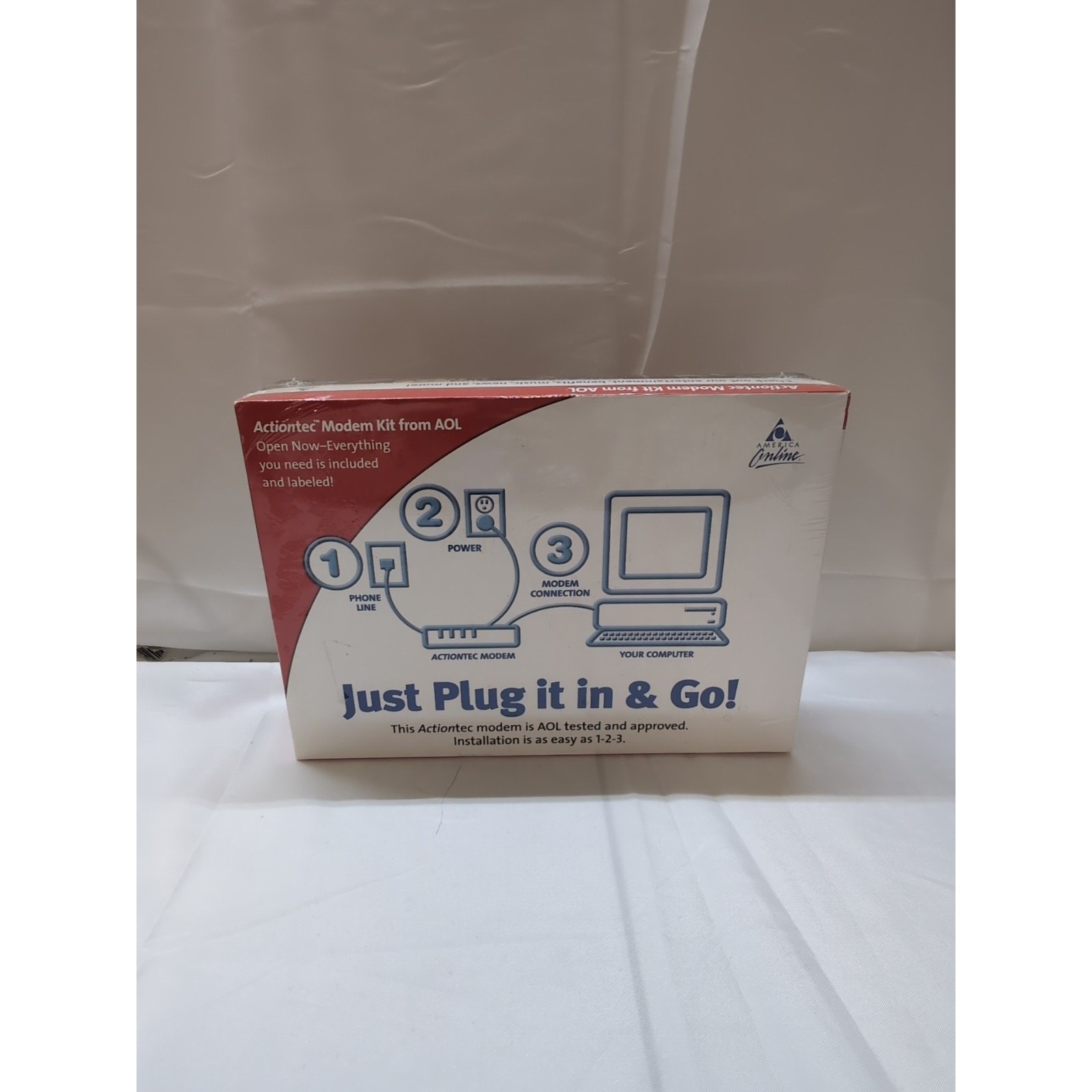 New Sealed Vintage Rare AOL Broadband w/ DSL Quick Kit Modem 2002 Action-Tec NIB
