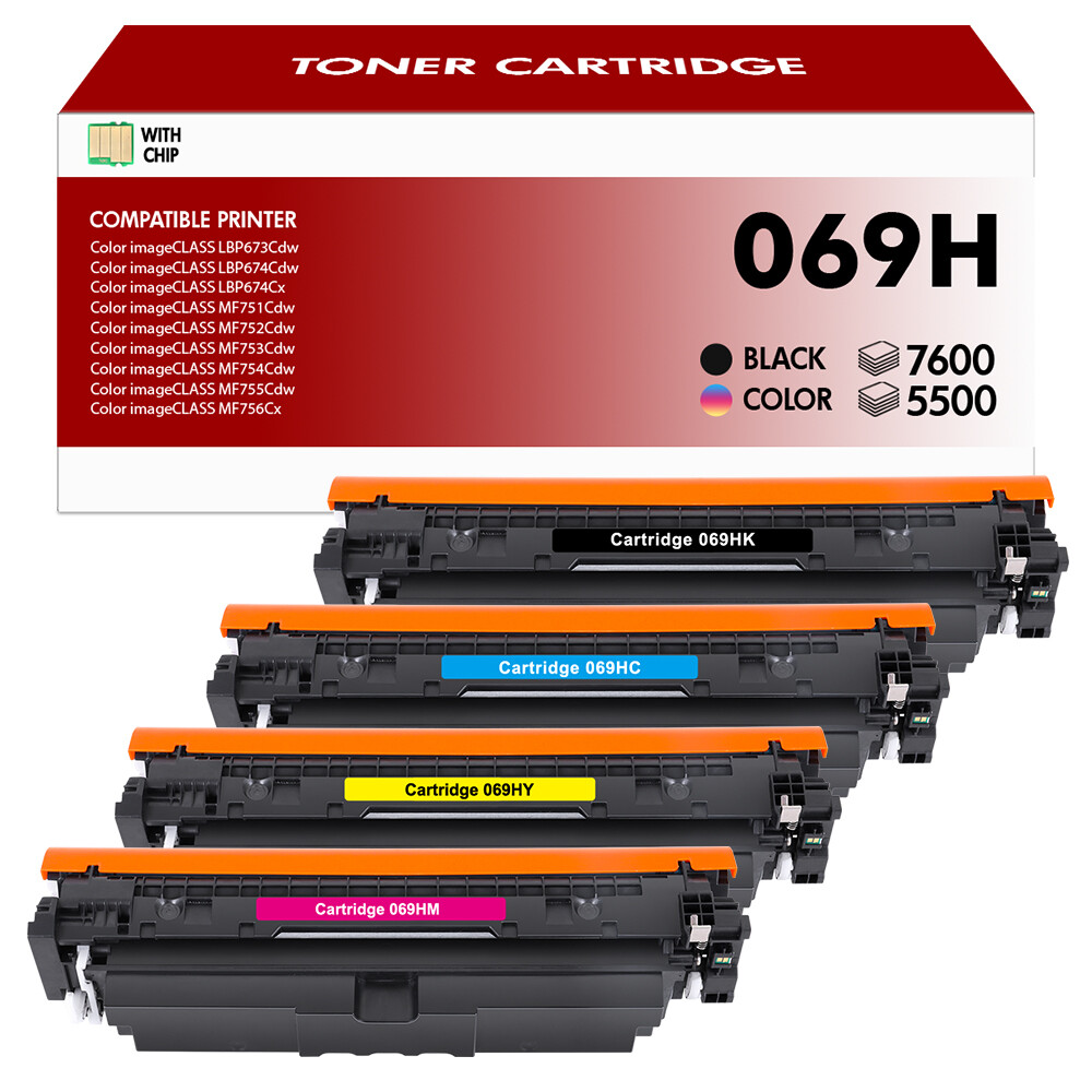 4PK 069H Toner Compatible with Canon 069 CRG-069H Imageclass MF752Cdw MF753Cdw