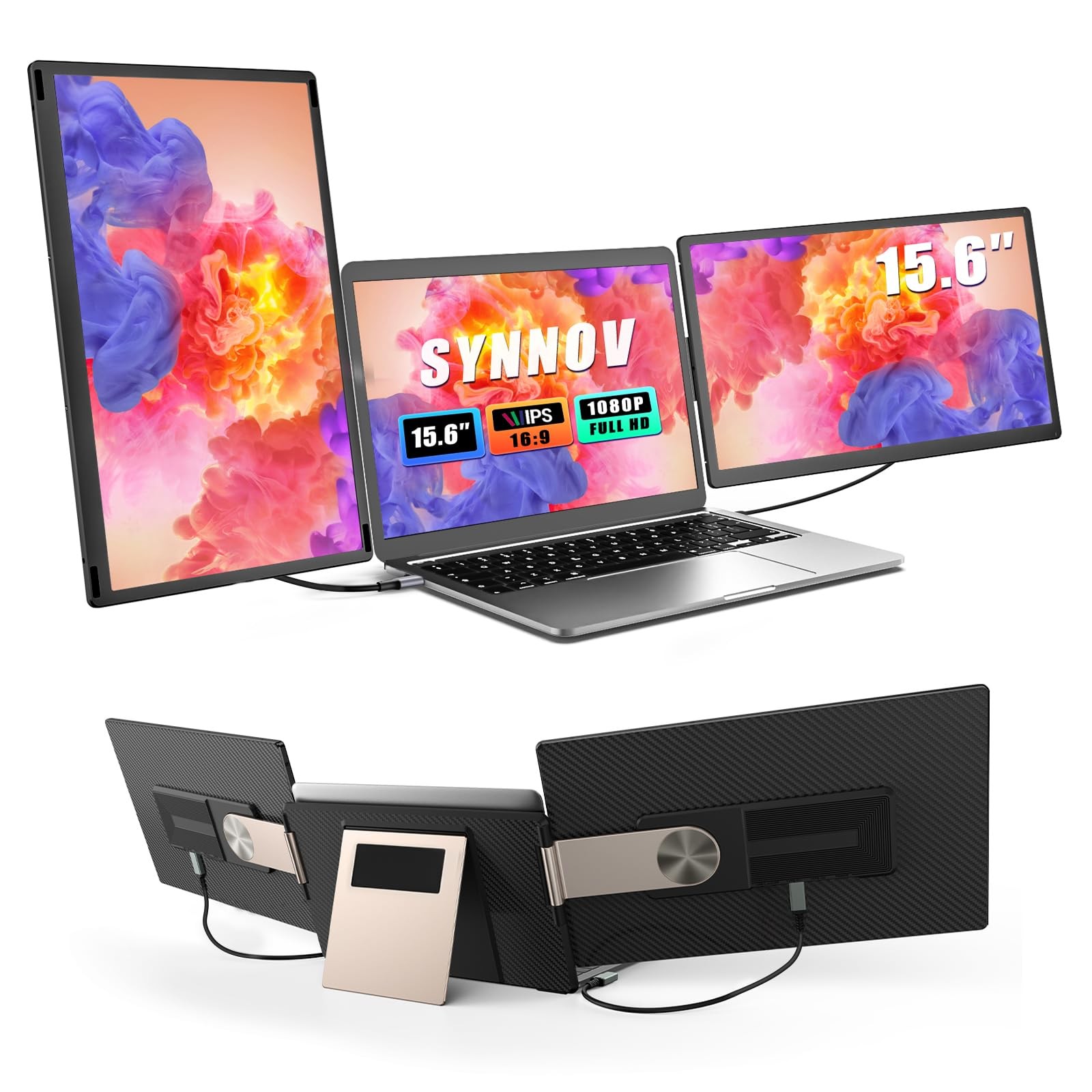 Laptop Screen Extender, 15.6" 1080P FHD Detachable & Portable Dual