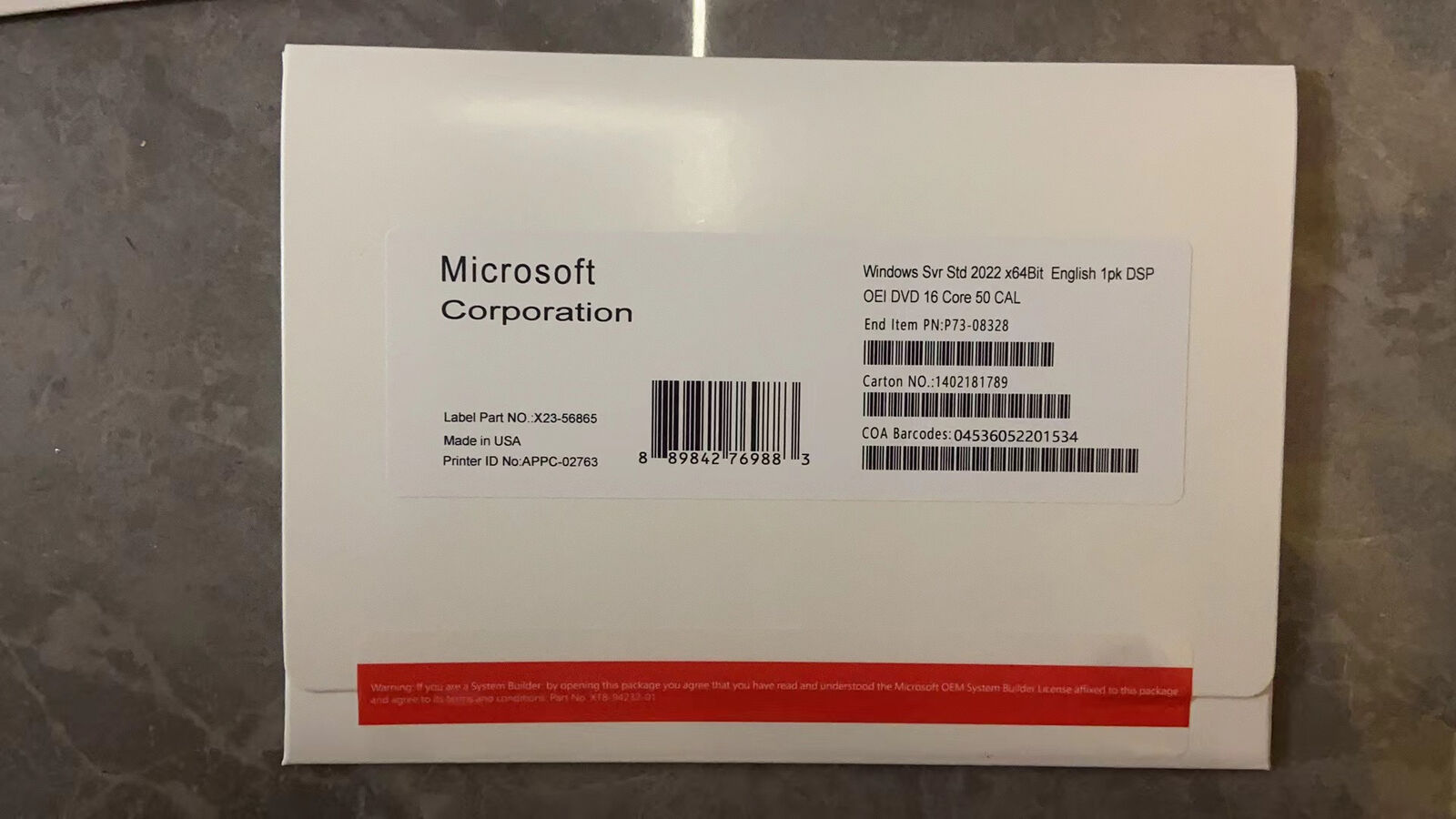 Microsoft Windows Server 2022 Standard Edition | 16-Core License | 50 CALs