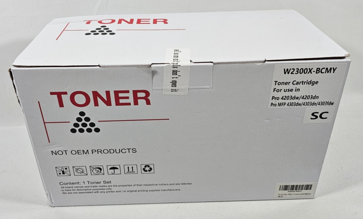 For W2300X W2301X W2302X 4x Toner Cartridge Black Cyan Magenta Yellow 4203dn