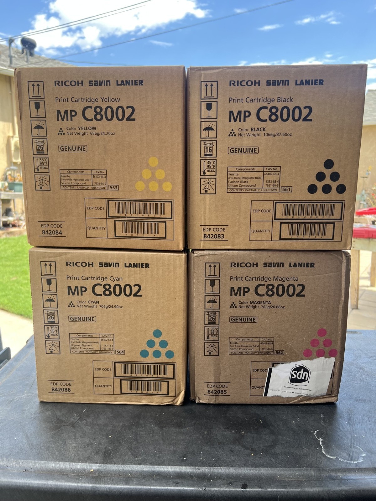 Genuine Ricoh Savin Toner Set MP C8002  MP C6502  842083 842084 842085 842086