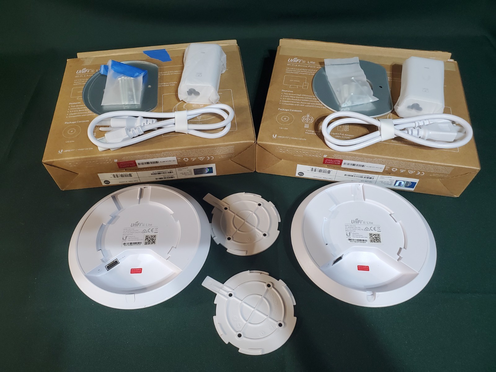Pair (2) Ubiquiti UniFi U6-Lite EA Wi-Fi 6 Access Points w/ PoE Injectors
