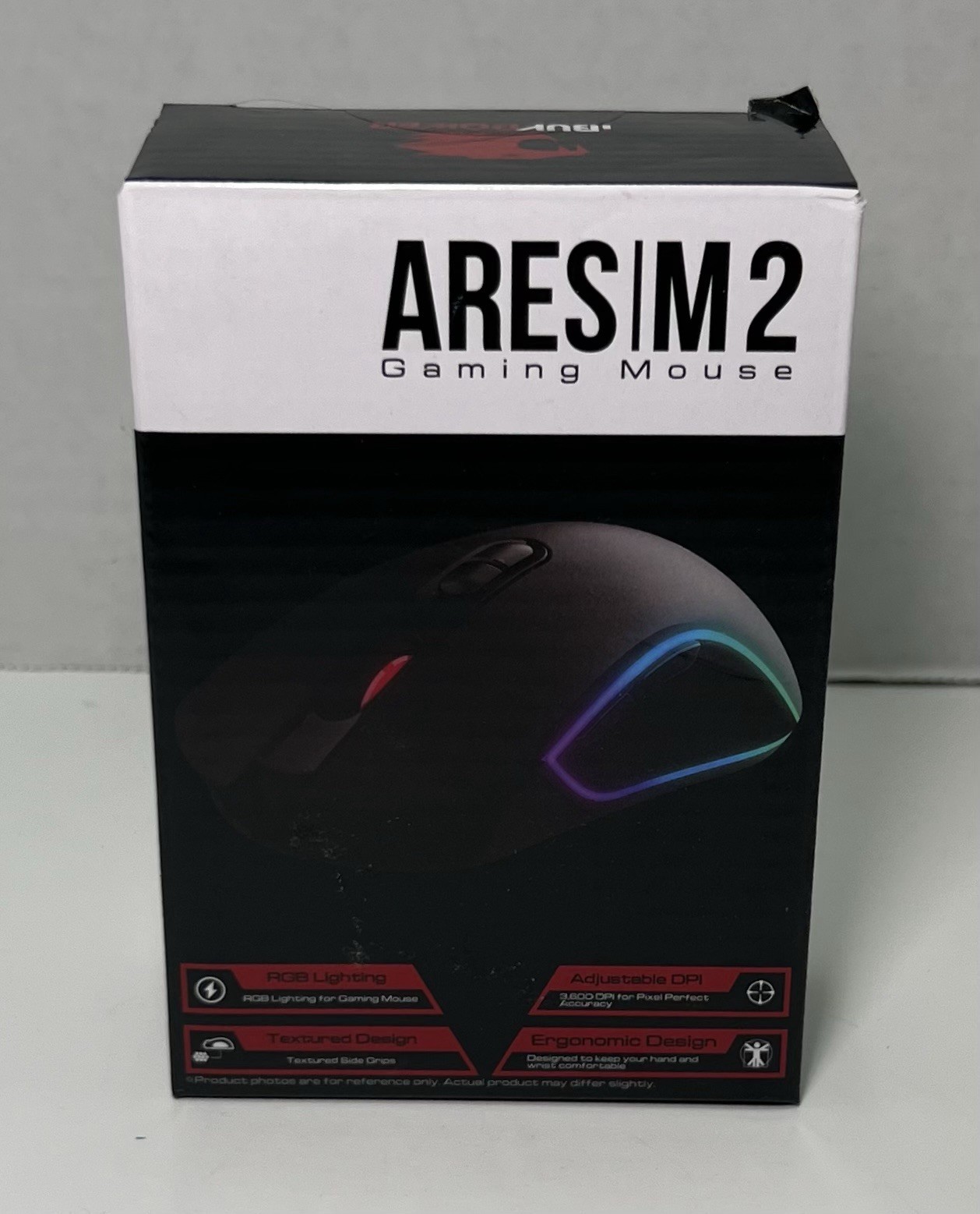 iBUYPOWER ARES M2 Gaming Mouse RGB USB Wired 3600 DPI Open Box••
