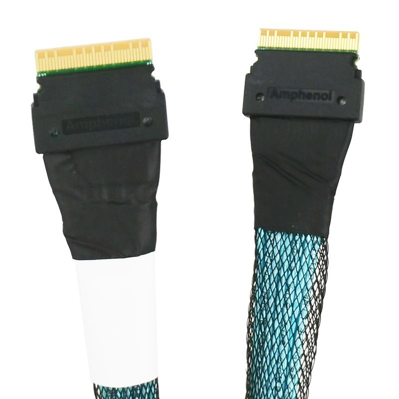 PCIe4.0 Slimsas 74pin (SFF-8654 8I) to SFF-8654 8I Cable length =1m