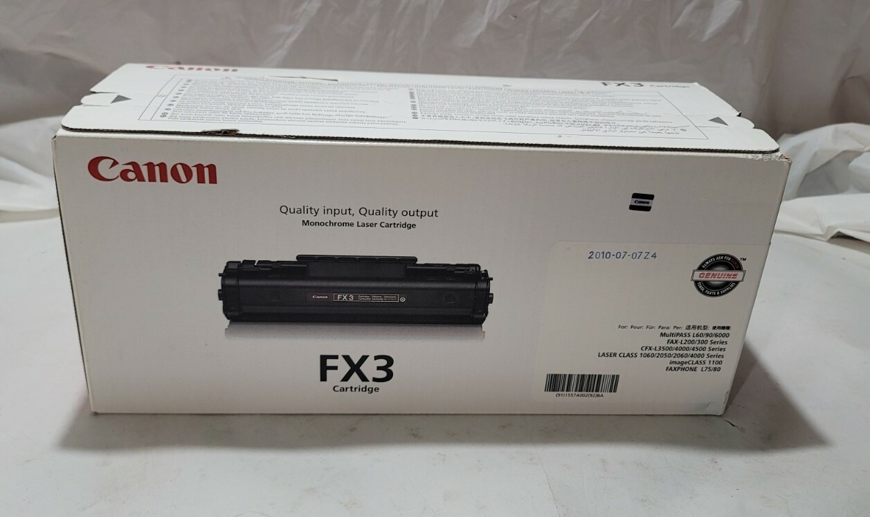 NEW / SEALED - Genuine Canon FX 3 Cartridge Black H11-6381-230 (Expired 07/2010)
