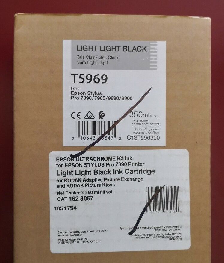 02-2020 Genuine EPSON T5969 Light Light Black Ink 350ml for 7890/7900/9890/9900