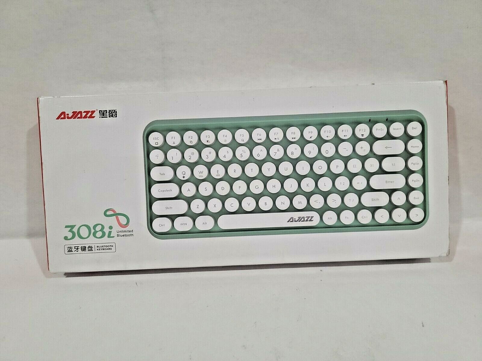 Ajazz 308i Black Round Key Cap Design Smart Power Saving Bluetooth Keyboard