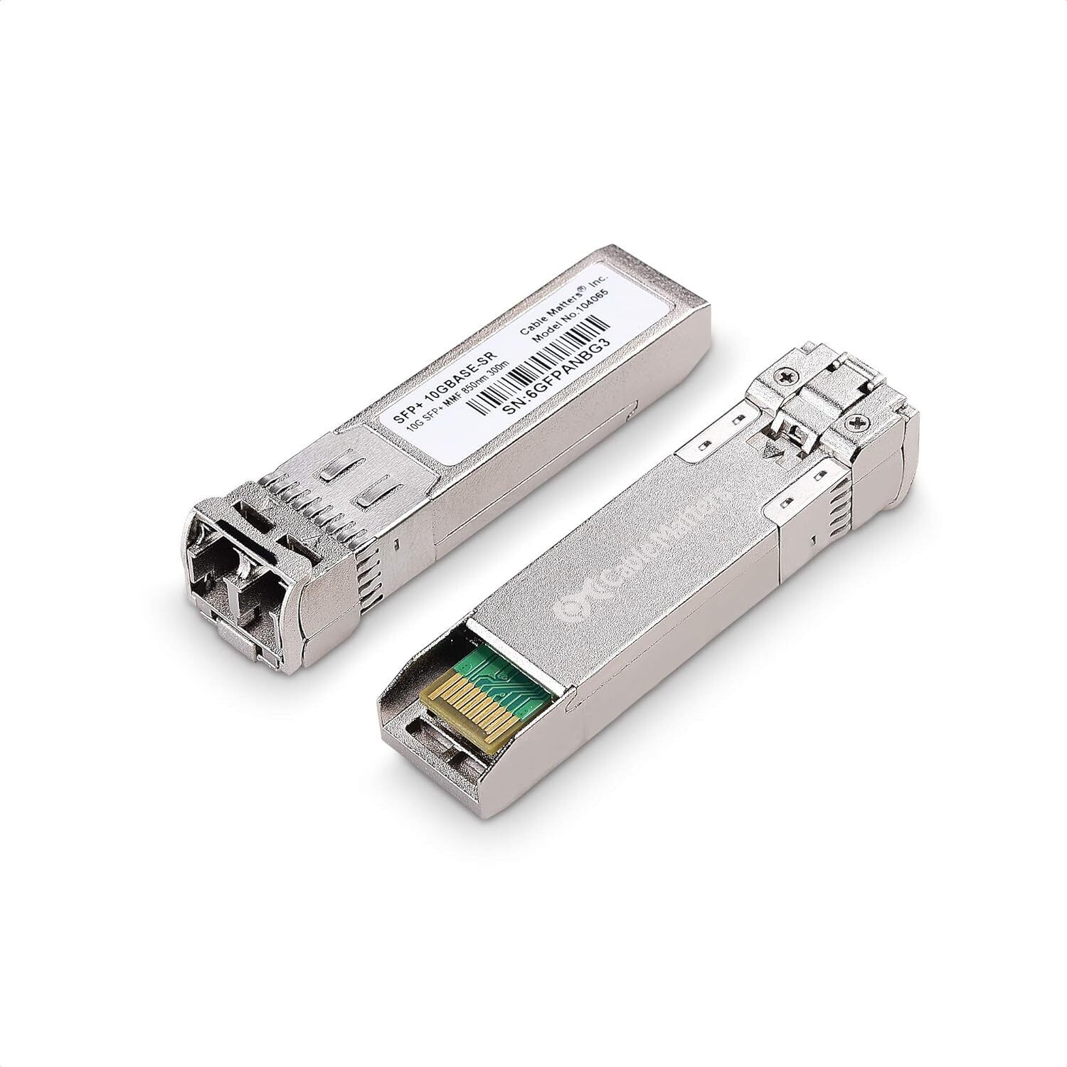 Cable Matters 2-Pack 10GBASE-SR SFP+ to LC Multi Mode 10G Fiber Transceiver Mo