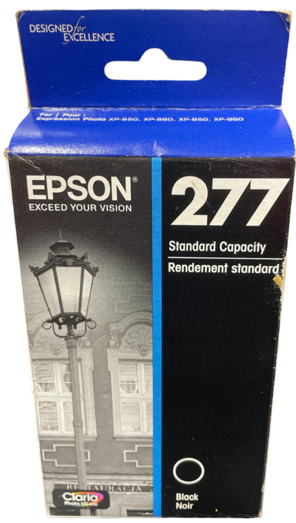 T277120-S Original OEM Epson 277 Claria Ink Cartridge, Black Genuine Sealed