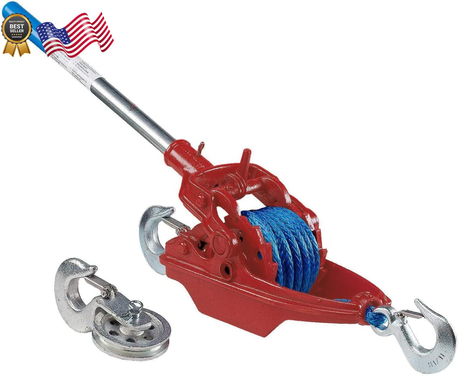 3 Ton Ratchet Puller With 35' Of 5/16" Amsteel Blue  USA ONLY