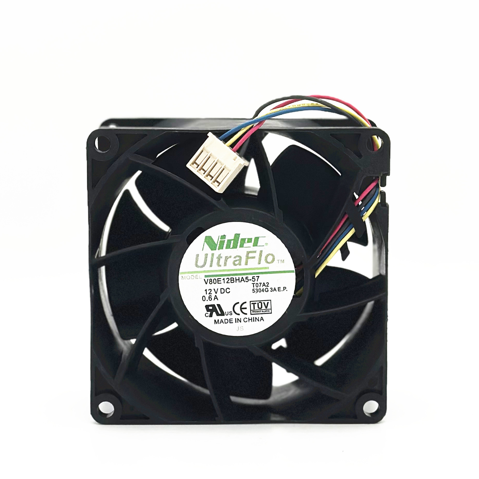 Nidec ultra-micro server fan FAN-0126L4 V80E12BHA5-57 T07A2 12V 0.6A 4-pin 8038