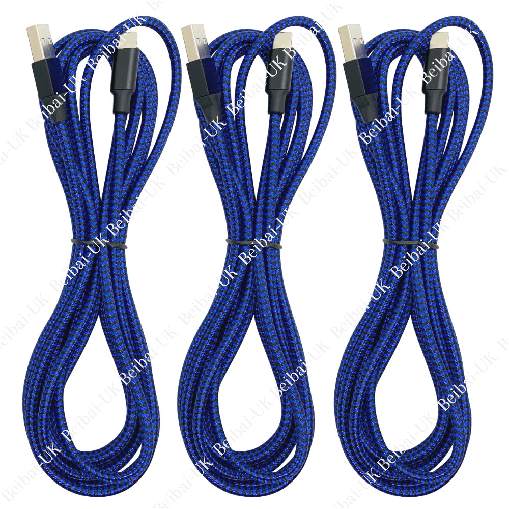 3Pack Heavy Duty USB Charging Cable 6Ft For iPhone 11 XR 8 7 6 iPad Charger Cord