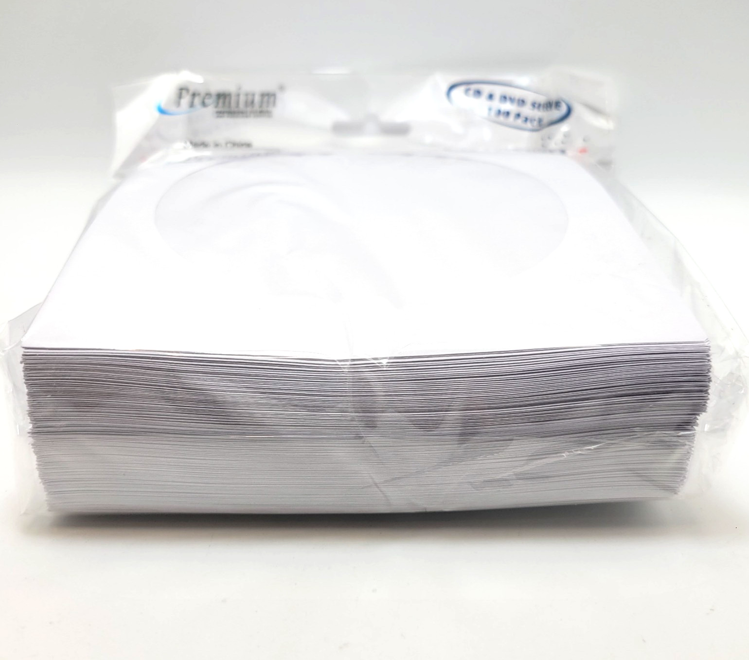 100 CD DVD White Paper Sleeves with Flap & Clear Window - USA SHIPPING