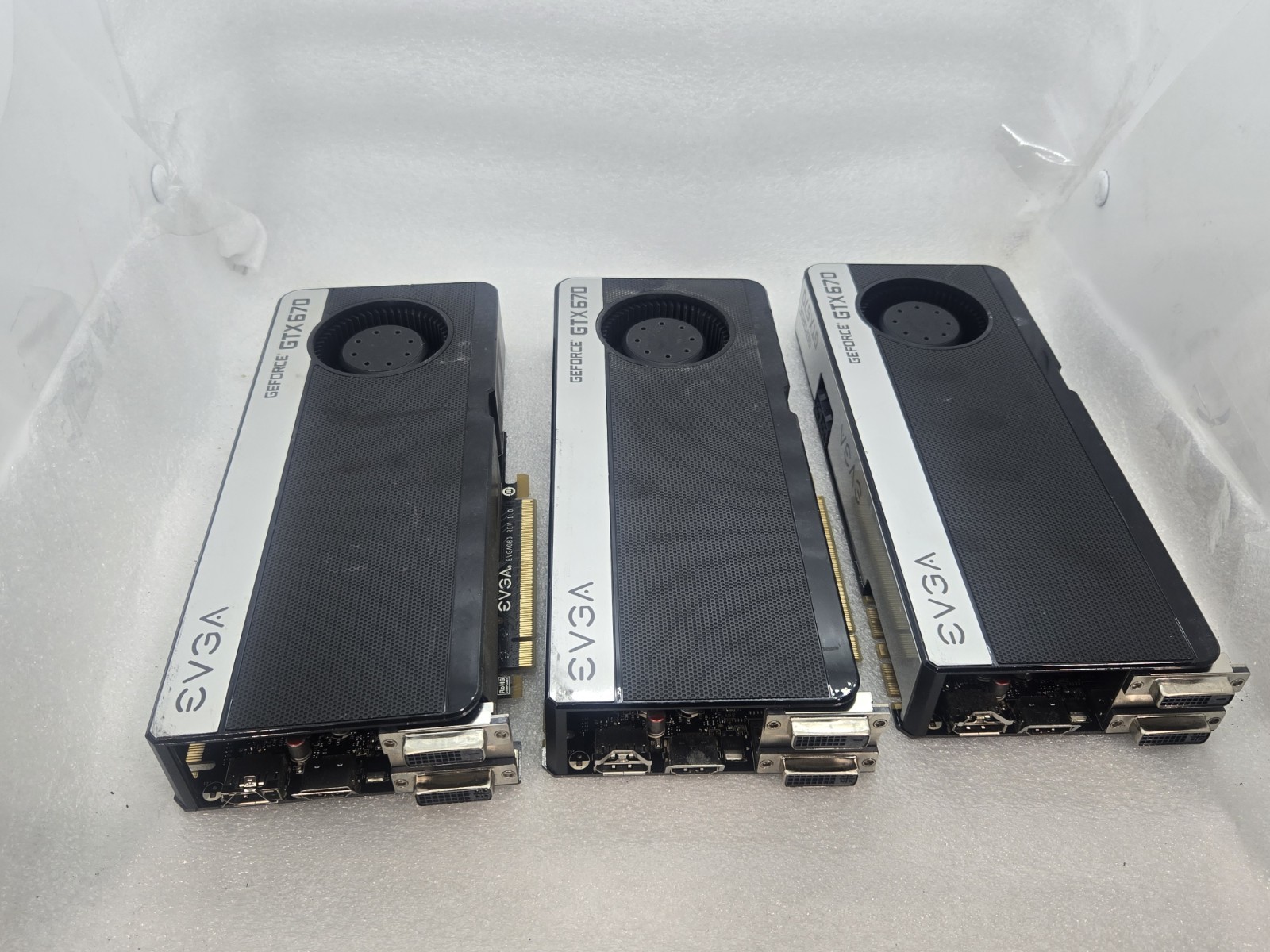 LOT OF 3 Evga GEFORCE GTX 670 2GB Graphics Cards UNTESTED FAST  c