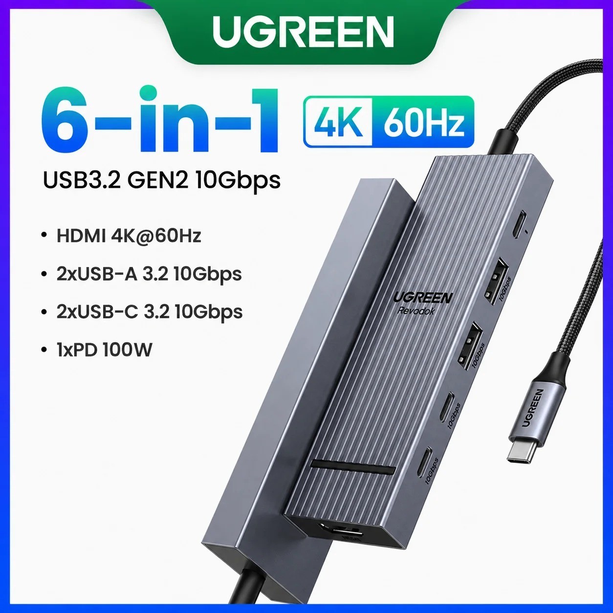 UGREEN 12-in-1 USB-C Docking Station 4K120Hz Dual HDMI DP 10Gbps