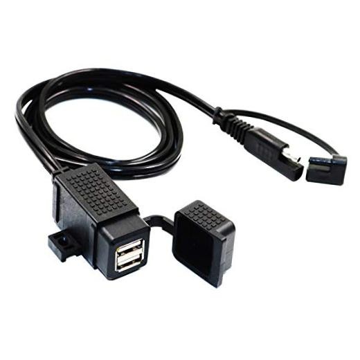 MP0609C 3.1Amp Waterproof Motorcycle Dual USB a) - SAE to Dual USB Adapter