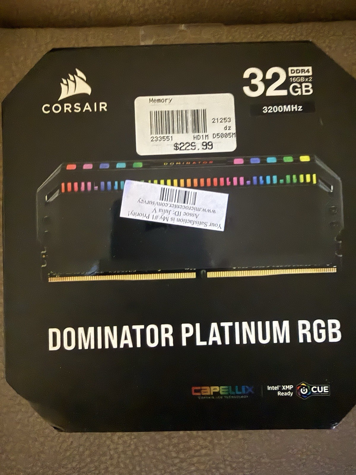 Corsair Dominator Platinum RGB 32GB (2x16GB) 3200MHz