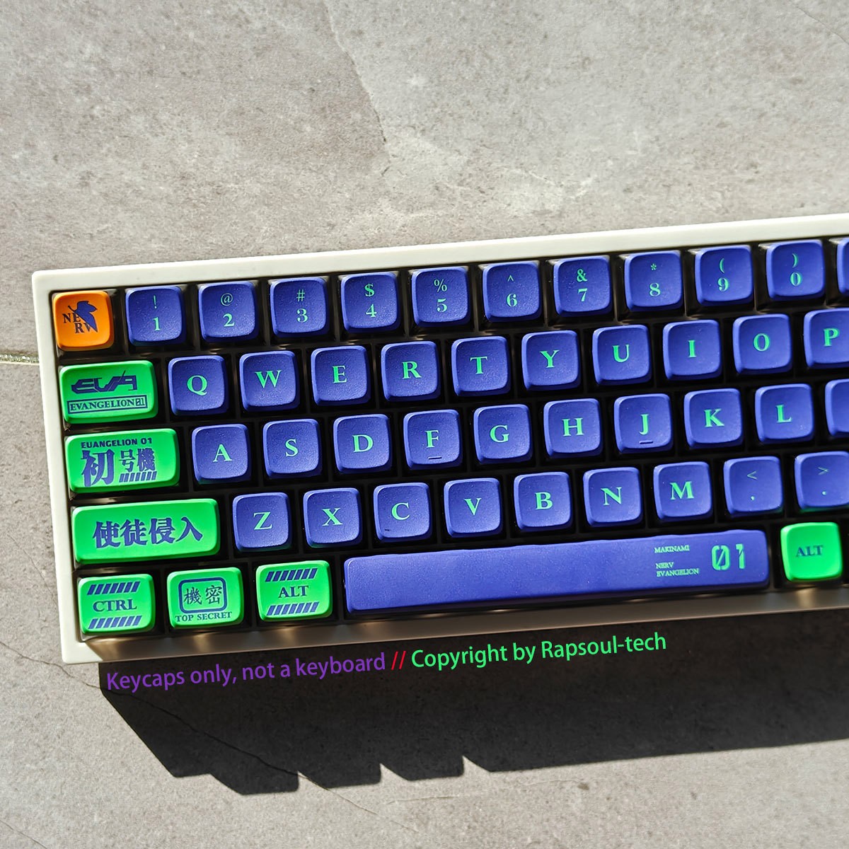 EVA-01 EVANGELION Mecha-01 Keycaps PBT Shine Through for Mechanical Keyboards