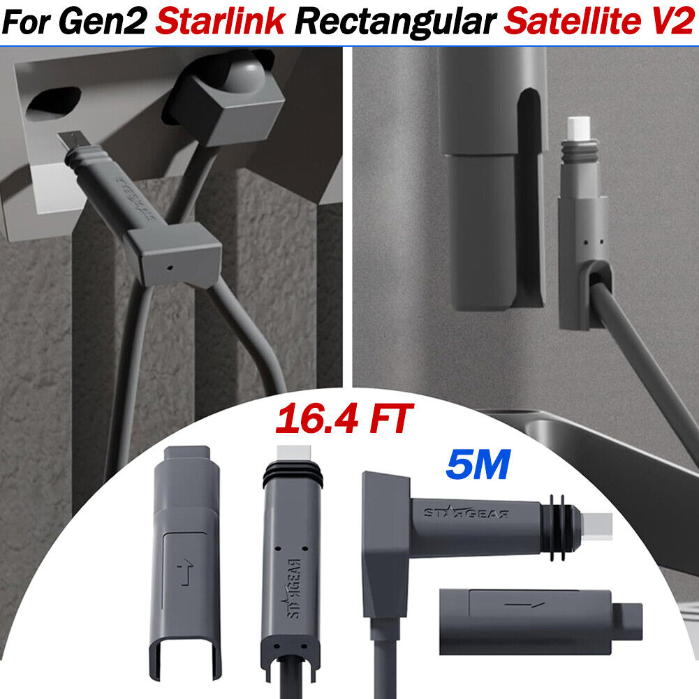 For Gen 2 Starlink Satellite V2 16.4FT 5M Router Dish Internet Extension Cable