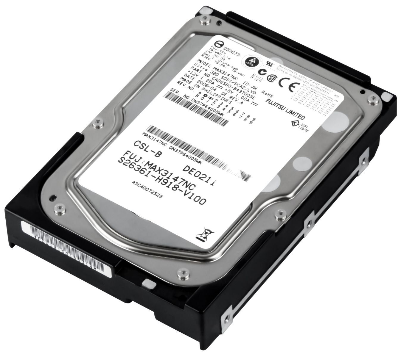 HARD DRIVE FUJITSU S26361-H918-V100 MAX3147NC 146GB 15000RPM 8MB SCSI U320 3.5