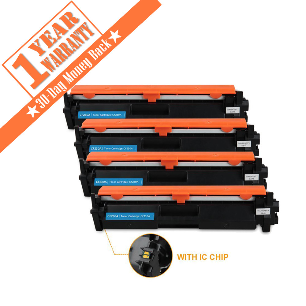 4PK CF230A 30A Toner Cartridge For HP LaserJet M203dw M203dn M227fdn M227d Black