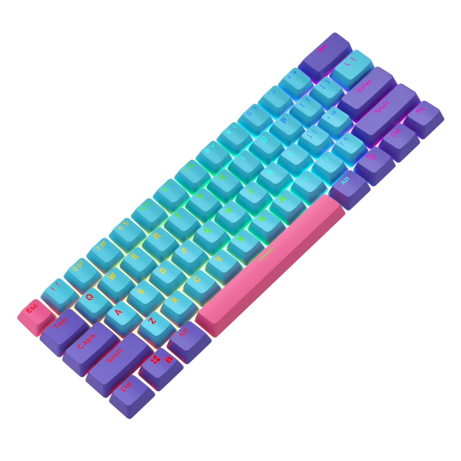104Key Backlit PBT Keycaps Joker Gaming Keyboard Replacement MX Switches OEM