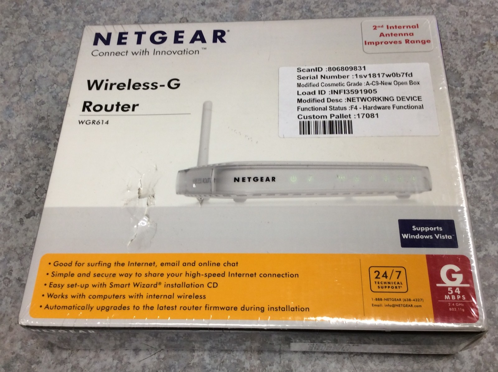 NetGear WGR614 Wireless-G Router New Sealed