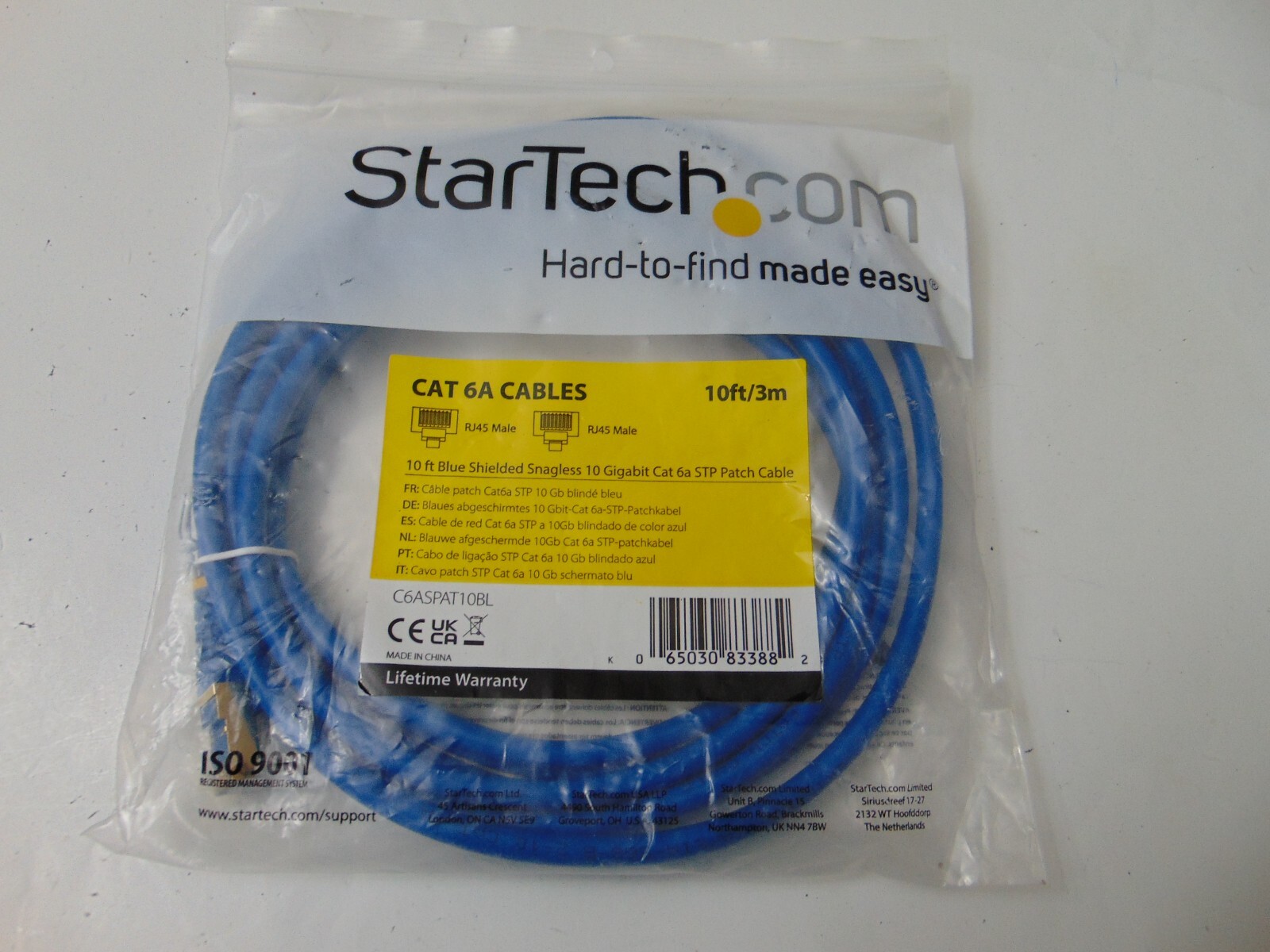 New StarTech.com 10ft/3m CAT6a Ethernet Cable - 10 Gigabit Category 6a Shielded
