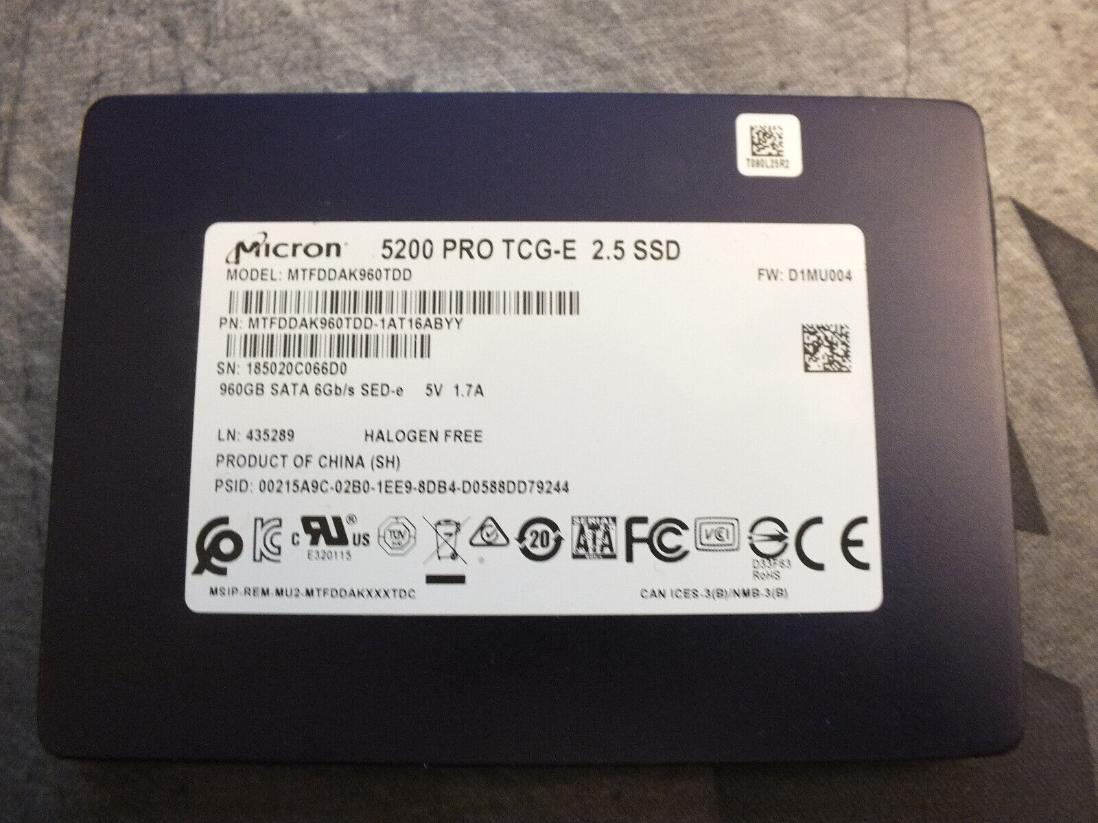 MICRON 5200 PRO (TCG-E) 960GB SATA SSD