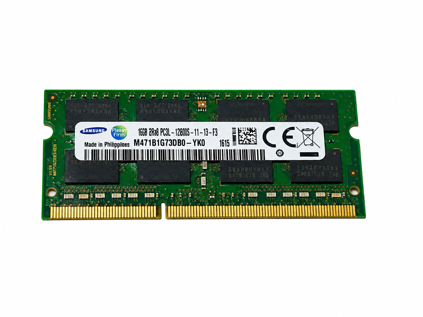 1x 8GB Samsung M471B1G73DB0 YK0 2Rx8 PC3L DDR3 12800S 1600MHz SO DIMM Laptop RAM