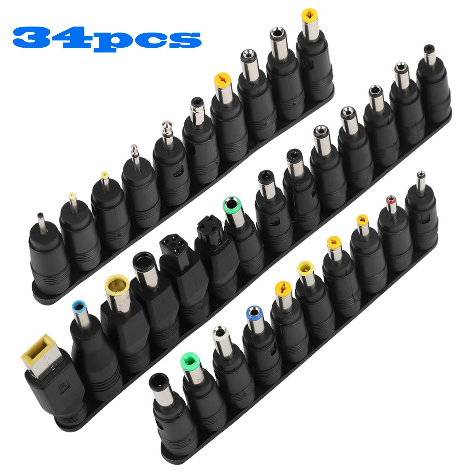 34Tips DC Power Plug Set Jack Kit Universal Supply Charger Adapter for PC Laptop