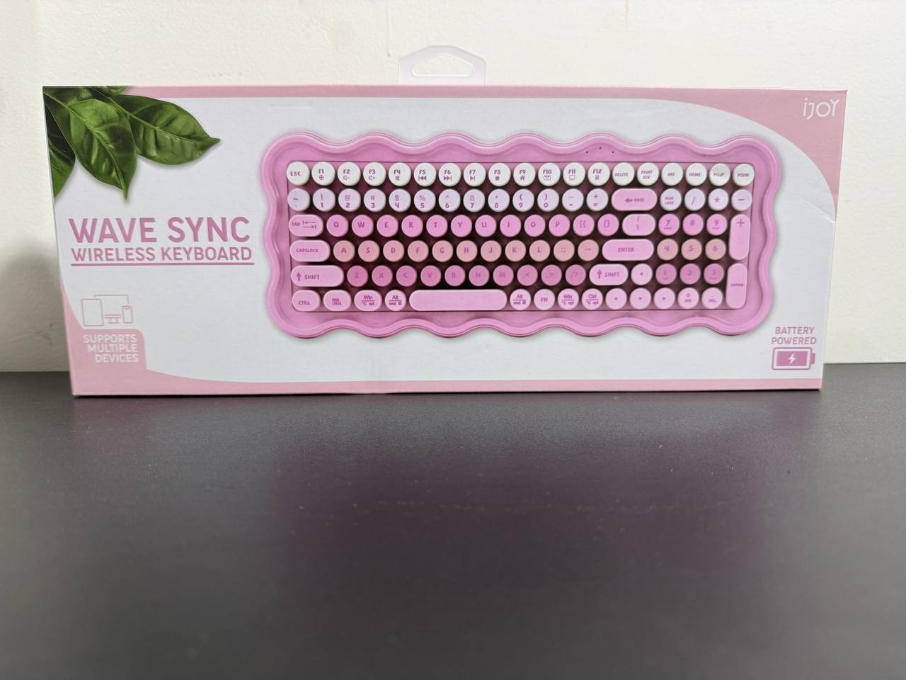iJoy Wireless Wavy Keyboard - Pink: Slim Design, ABS Material, Computer Accessor