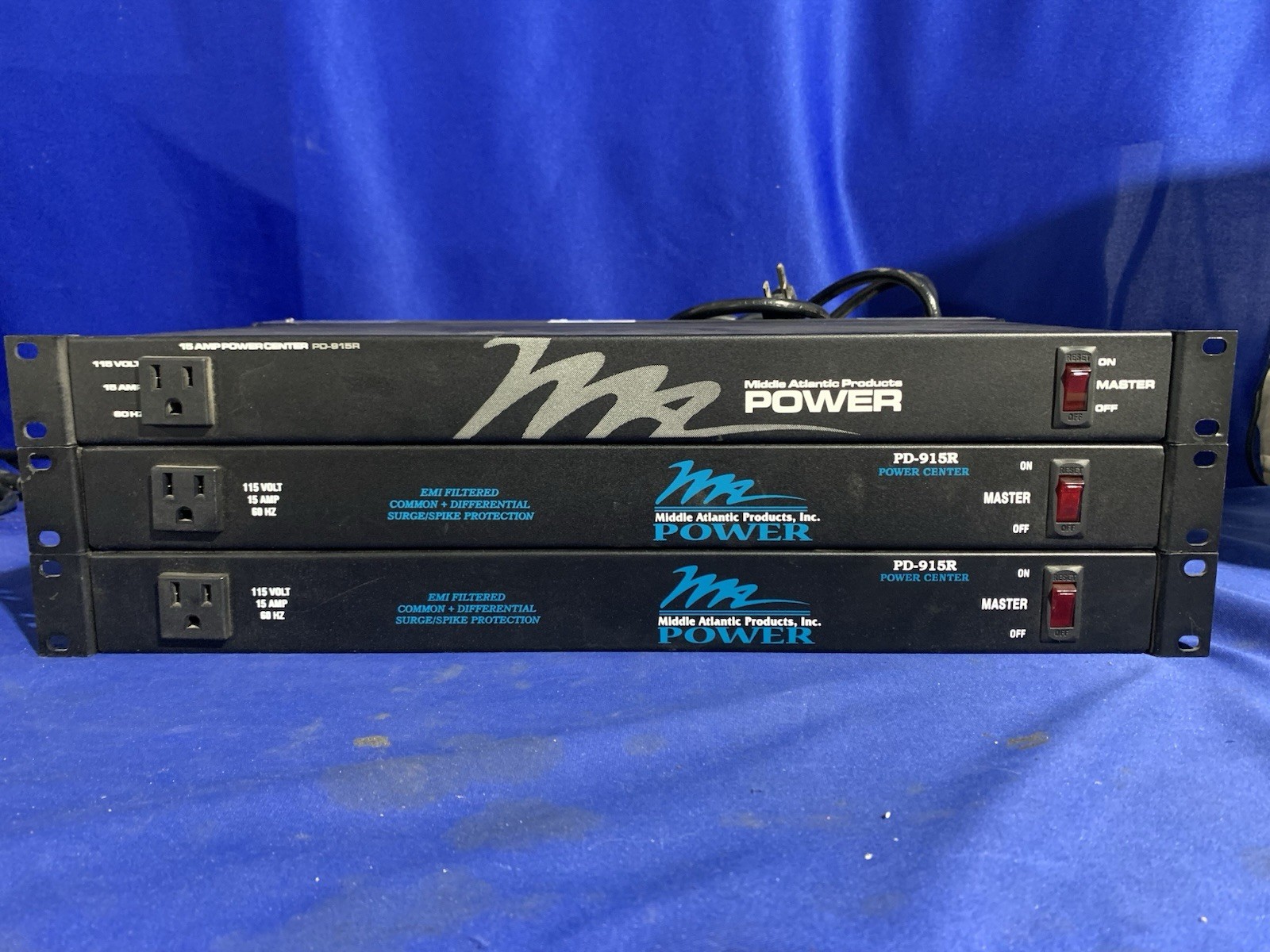 Middle Atlantic PD-915R Rackmount Power Strip Center 115V 15A 9 Outlet -Lot of 3