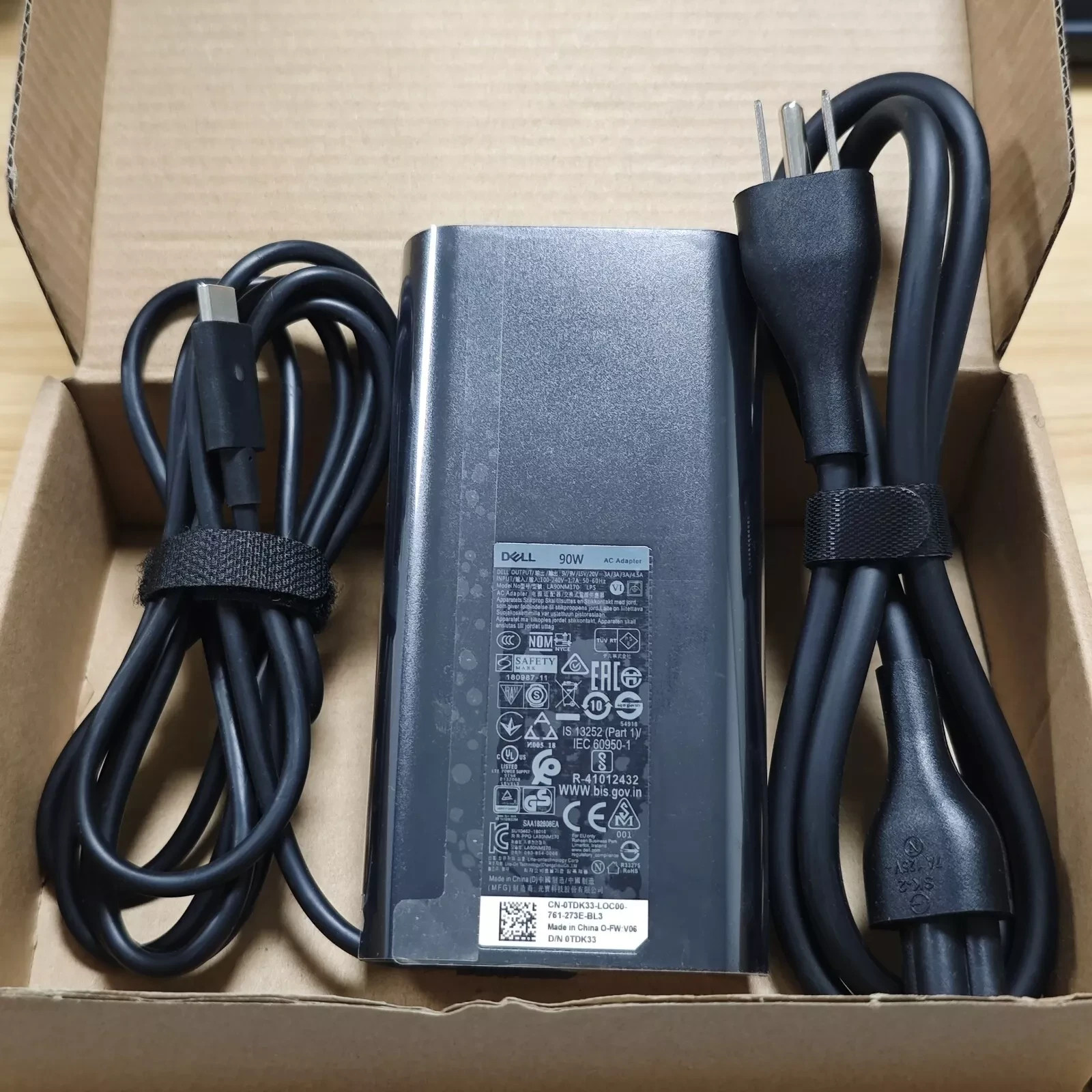 Genuine OEM Dell 90W USB-C Type C AC Adapter Power Supply Charger LA90PM170 New