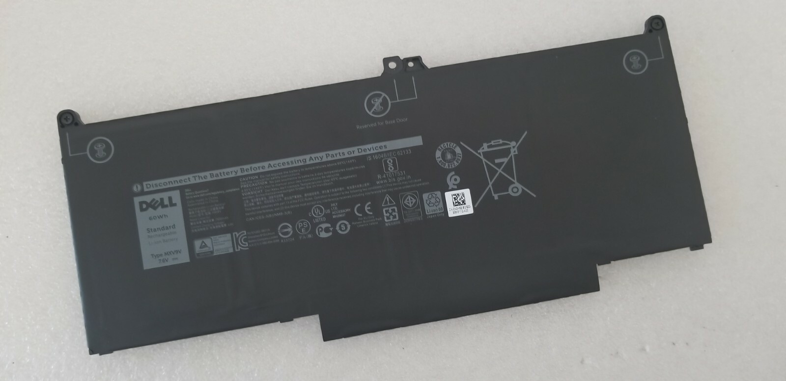  NEW Genuine Dell LATITUDE 7300 7400 Battery 7.6V 60Wh  5VC2M N2K62 Type MXV9V