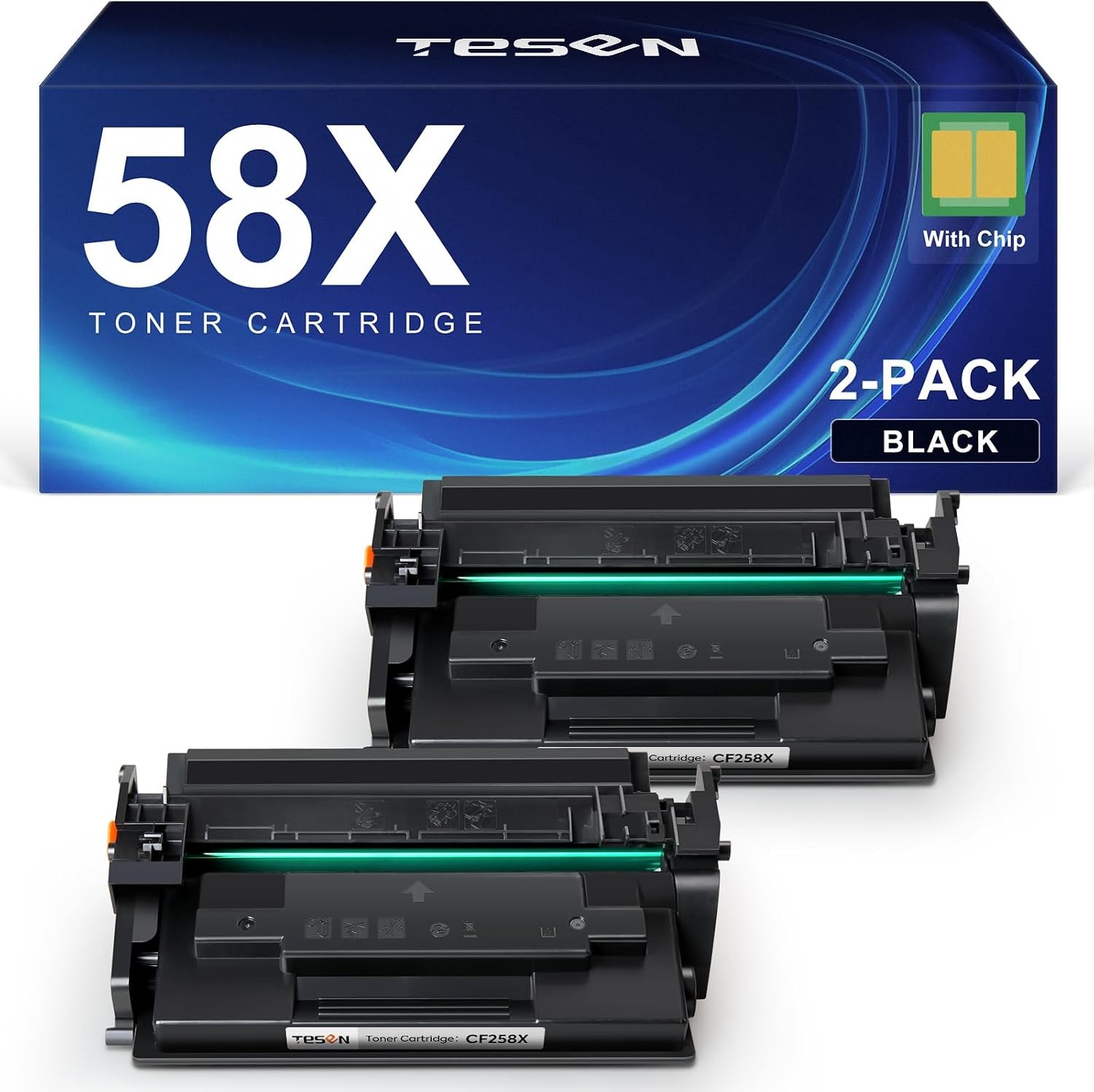 2 Pack CF258X 58X Toner Cartridge Black High Yield Fits HP M428fdw M404dw