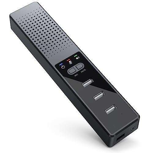 3 in 1 USB Computer Speaker with Microphone, PC Laptop Conference Speaker with 