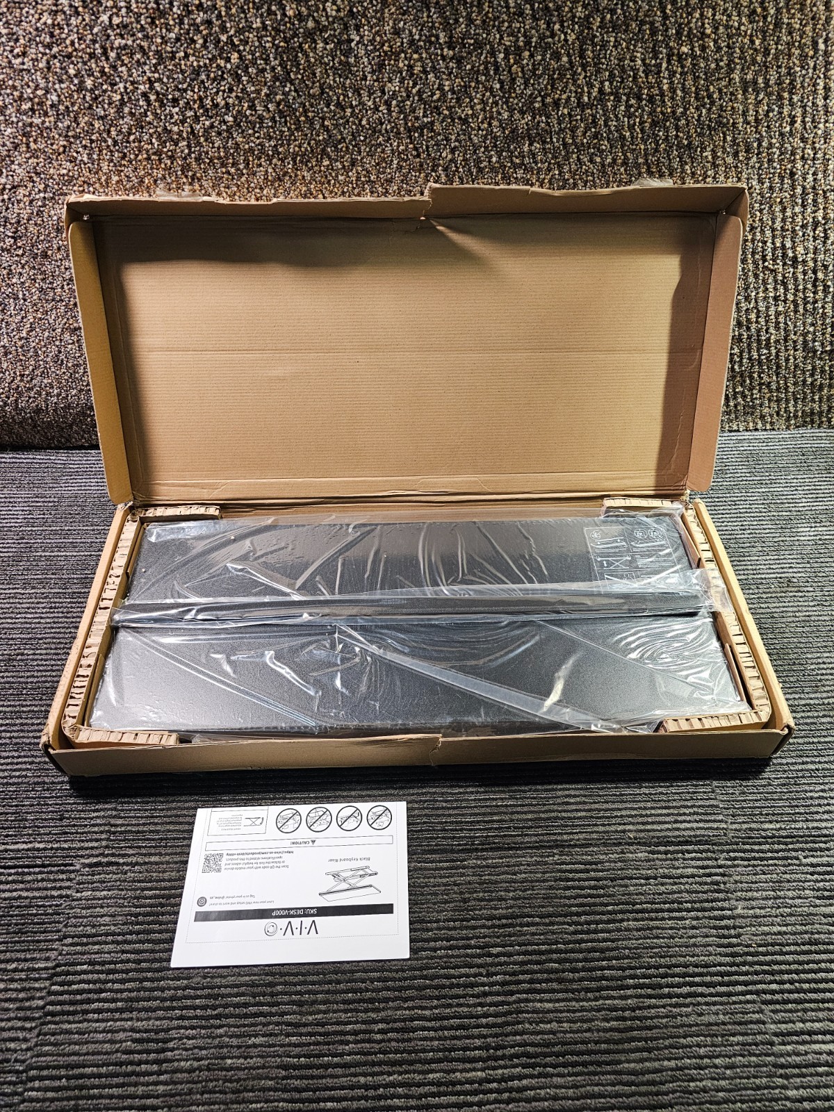 VIVO Black Single Top 27 inch Heavy-Duty Scissors Lift Keyboard and Mouse Riser