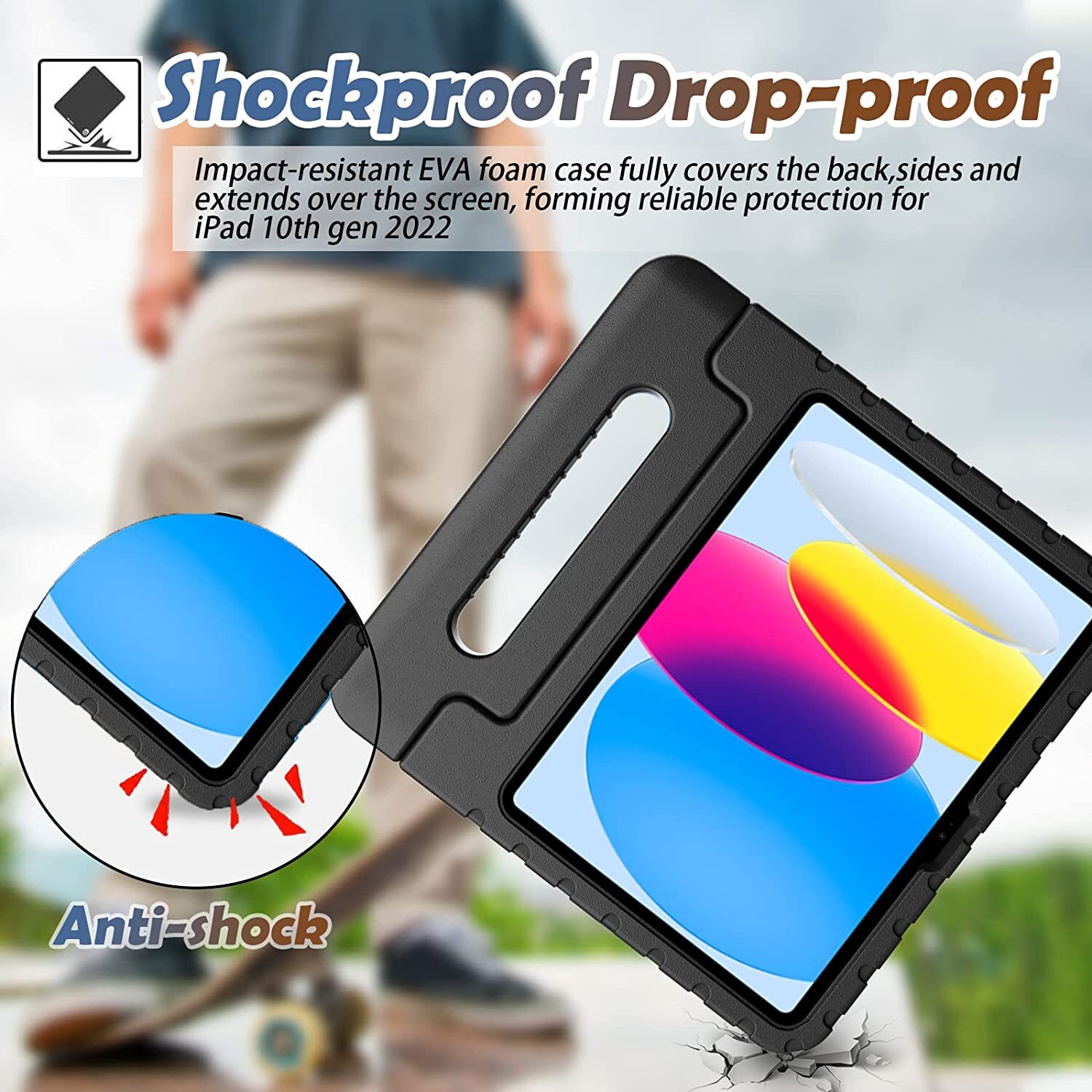 For Apple iPad 10th Gen 10.9 inch 2022 Case Kids Shockproof Handle Stand Cover