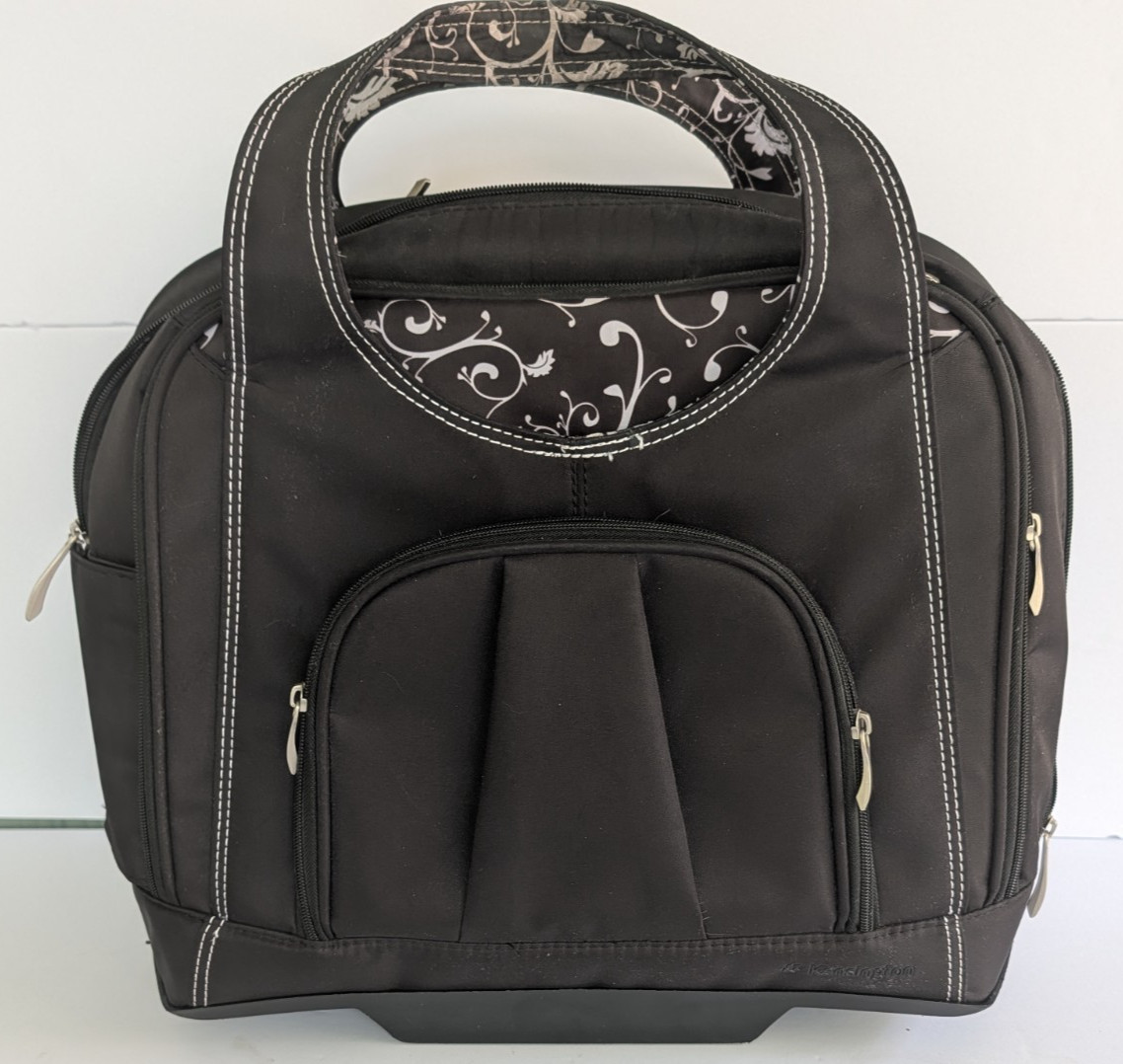 Kensington Contour Two Wheel Black Laptop Bag Luggage Carry On Clean