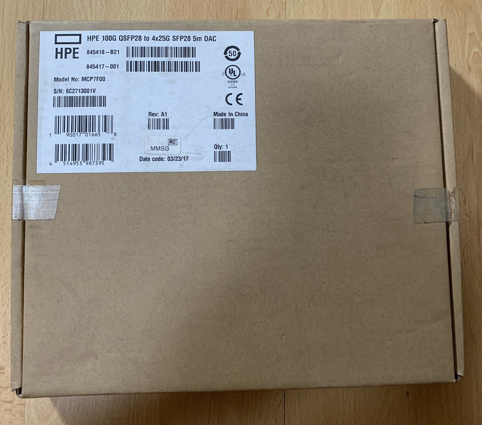 845418-B21 845417-001 HPE 100GB QSFP28-SFP28  4X 25G, 849438-001