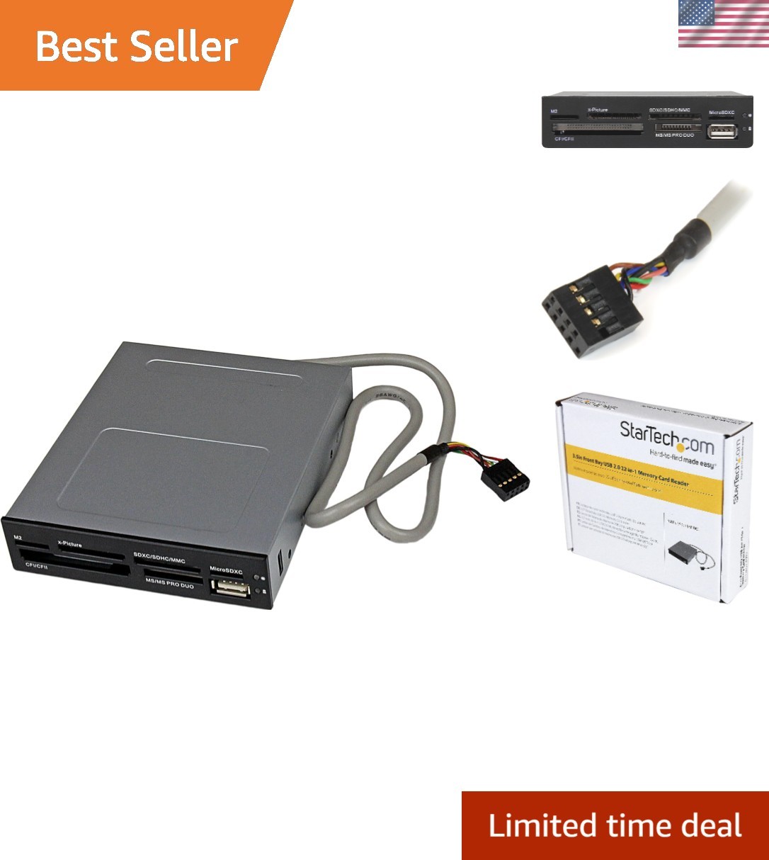 3.5in Front Bay 22-in-1 USB 2.0 Internal Multi Media Memory Card Reader with ...