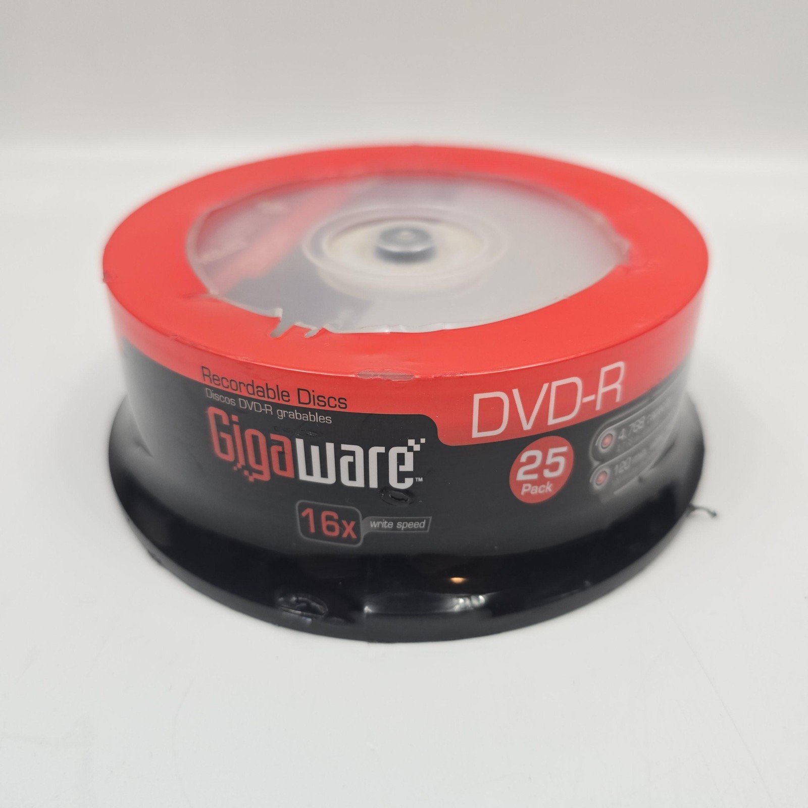 Gigaware DVD-R Recordable Discs 25 Pack 16x 4.7GB 120min Blank Media Spindle