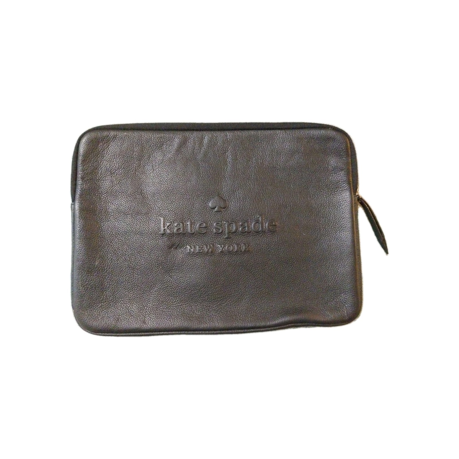 Kate Spade Spencer Laptop Sleeve Case Black Leather Padded Computer Pouch
