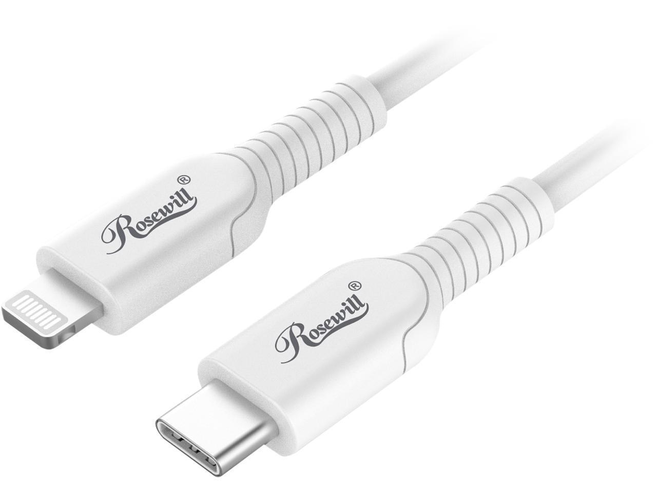 Rosewill iPhone Fast Charger Cable, USB-C to Lightning Cable, MFi Certified, for
