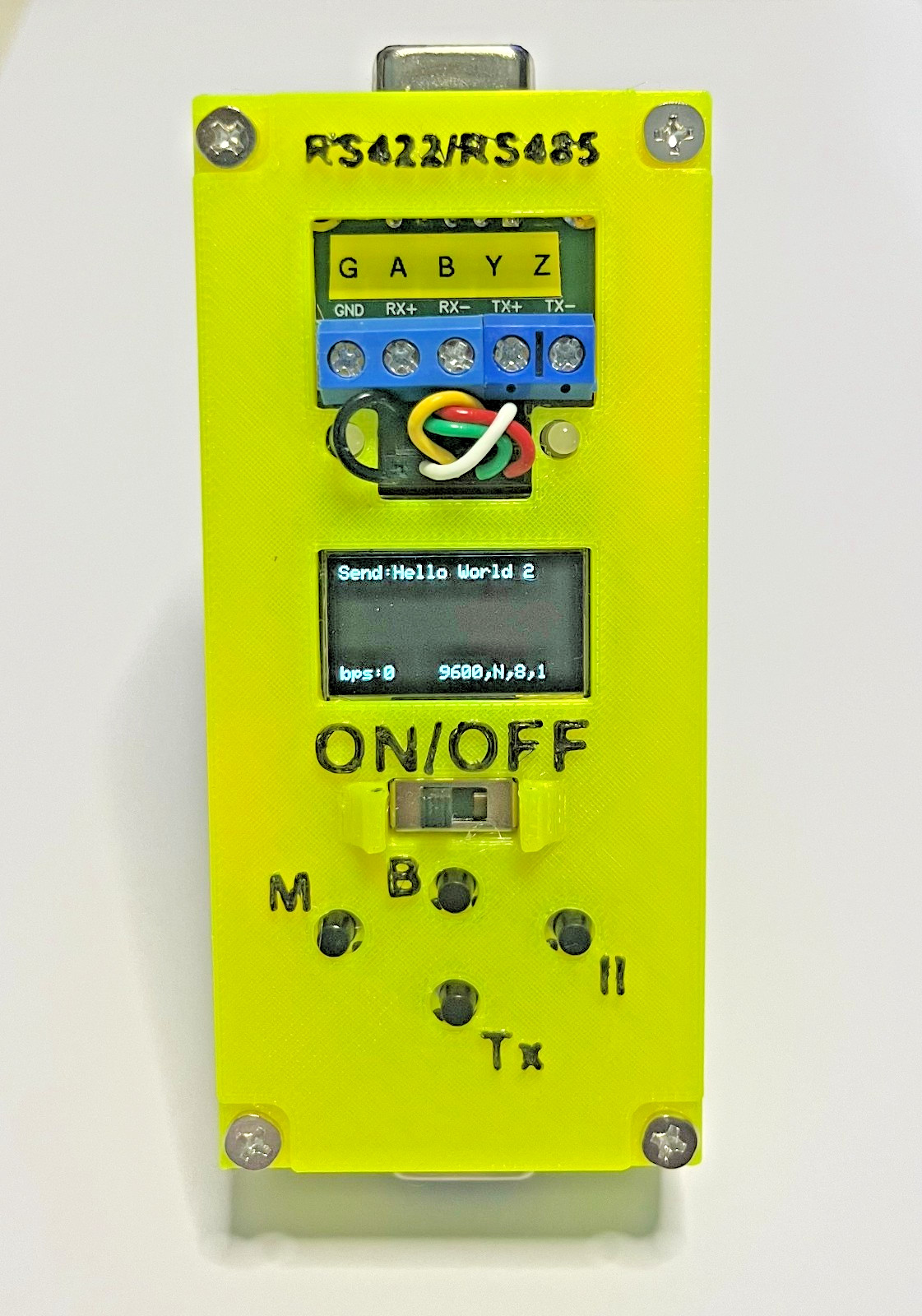 Handheld RS422/RS485 serial data tester display support different baud rate