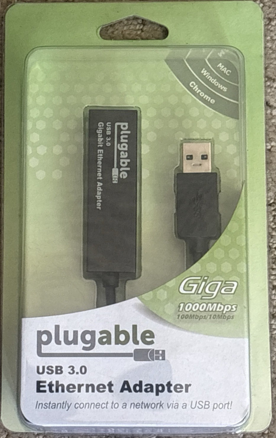 Plugable USB3-E1000 USB 3.0 Gigabit Ethernet LAN Network Adapter Switch SEALED
