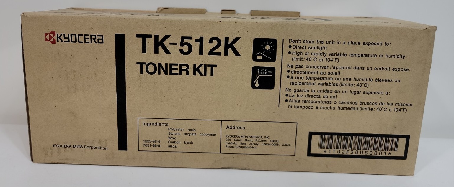 Genuine Kyocera Mita TK-512K Black Toner Kit. New
